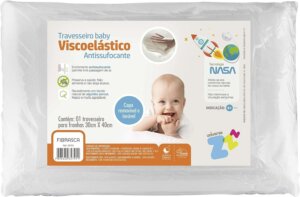 Enchimento em viscoelástico Nasa Enchimento anti sufocante Capa em Percal 65% algodão e 35% poliéster Fabricado pela marca Fibrasca