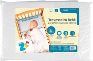 Aconchego ao bebê no momento de dormir Encaixa perfeitamente em berços montessorianos Antissufocante Integralmente lavável em máquina Capa em percal 180 fios