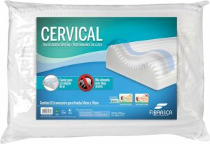 Cervical com verdadeira sustentação de altura: travesseiro de suporte firme em formato cervical com ajuste perfeito da postura, ideal para deitar de lado ou barriga para cima