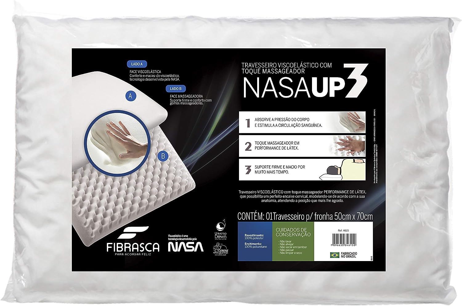 Com a tecnologia avançada da NASA, sua espuma de suporte alto se adapta aos contornos do corpo, proporcionando alívio da pressão e uma postura correta durante o sono.